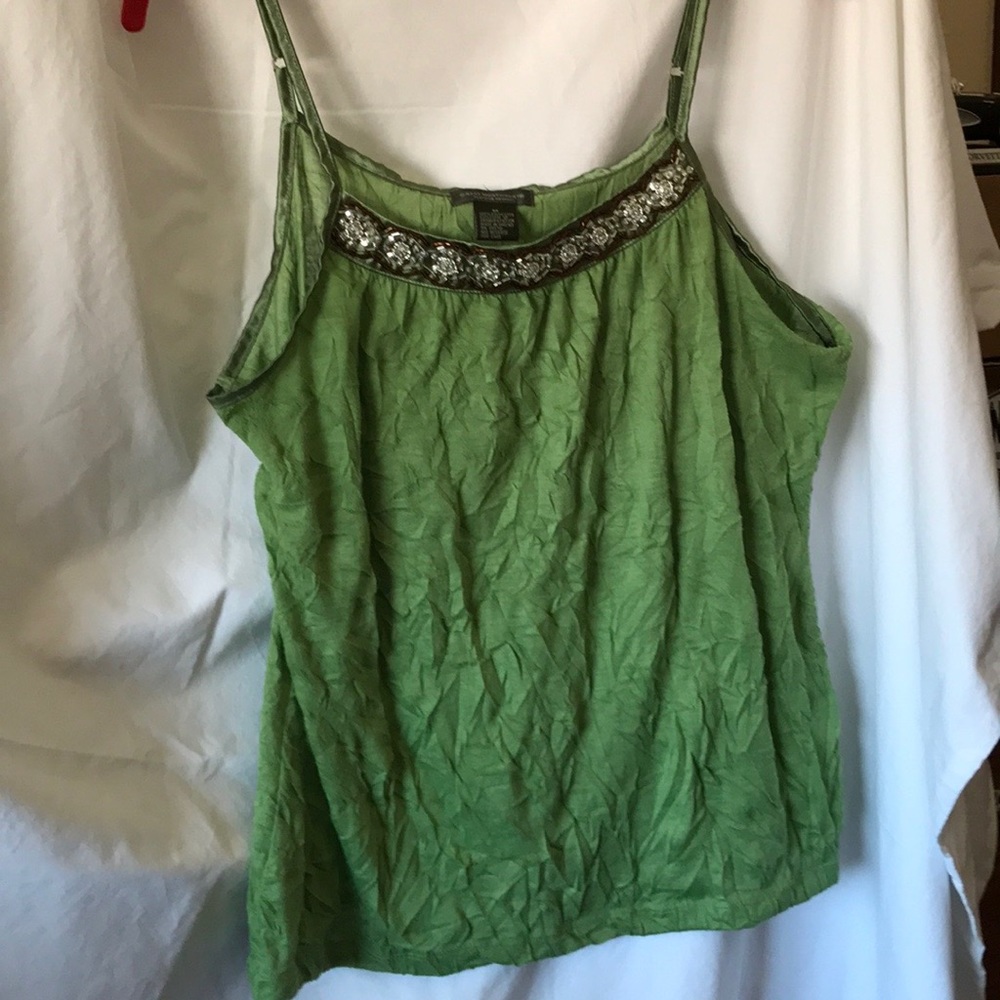 Green jeweled neckline cami